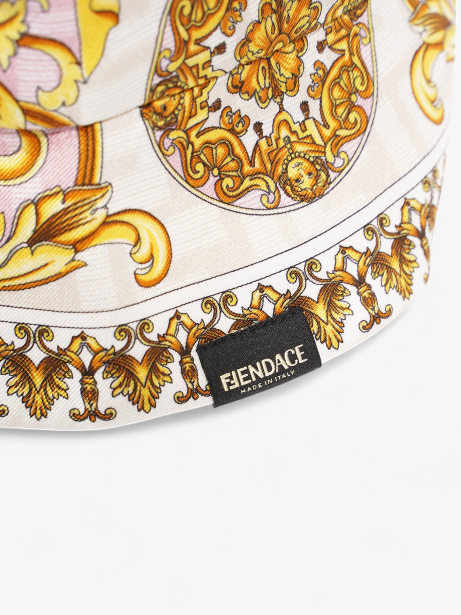 Fendi x Versace Fendace FF Baroque Bucket Hat Pink / Yellow / White Silk Medium Image 14