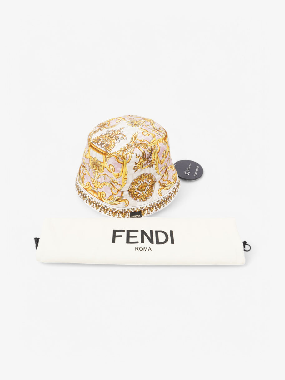 Fendi x Versace Fendace FF Baroque Bucket Hat Pink / Yellow / White Silk Medium Image 8