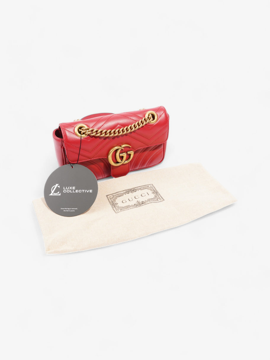 Gucci GG Marmont Red Matelasse Leather Mini Image 9