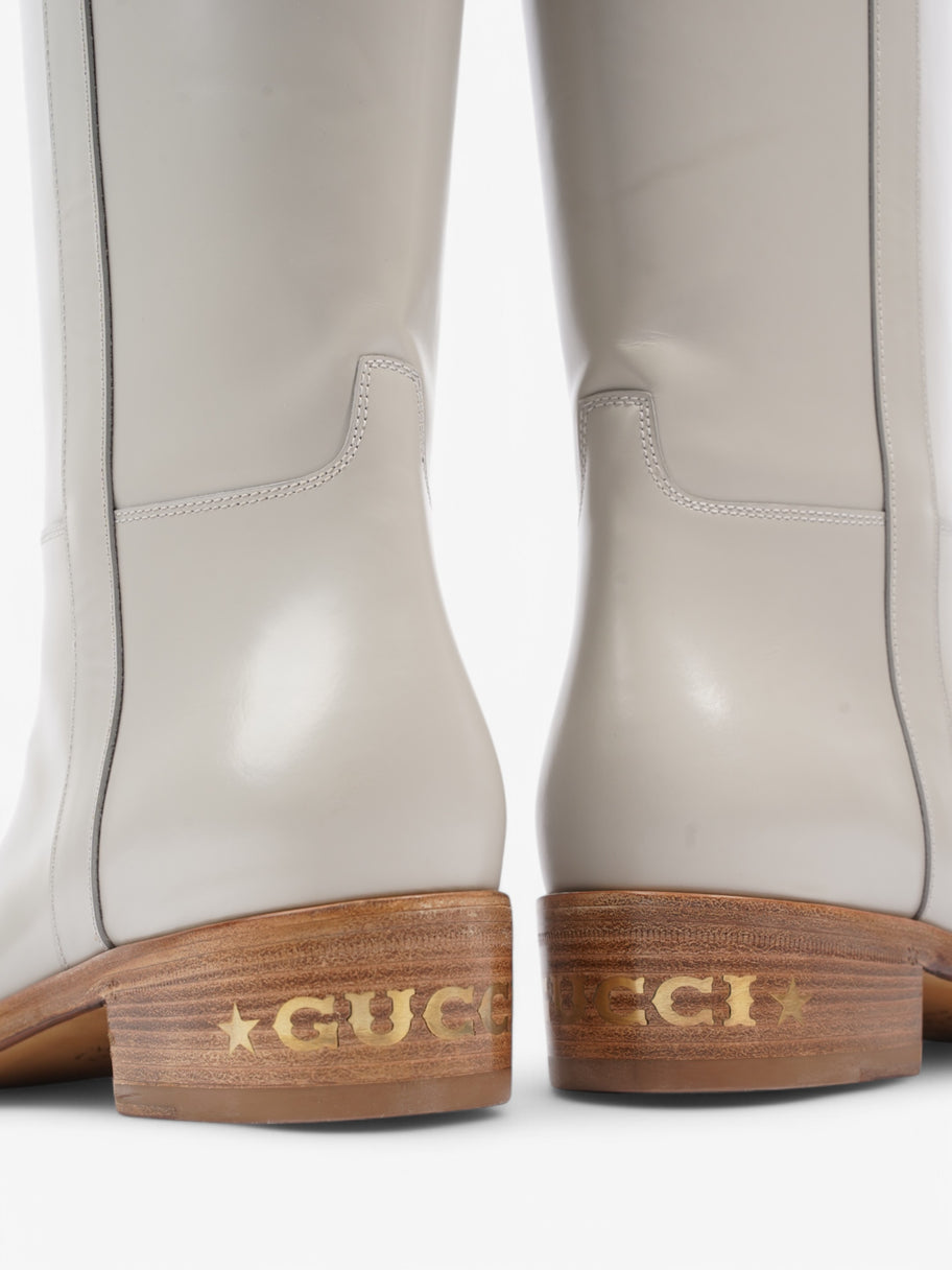 Gucci Mid-calf Boots Grey Leather EU 40.5 UK 6.5 Image 10