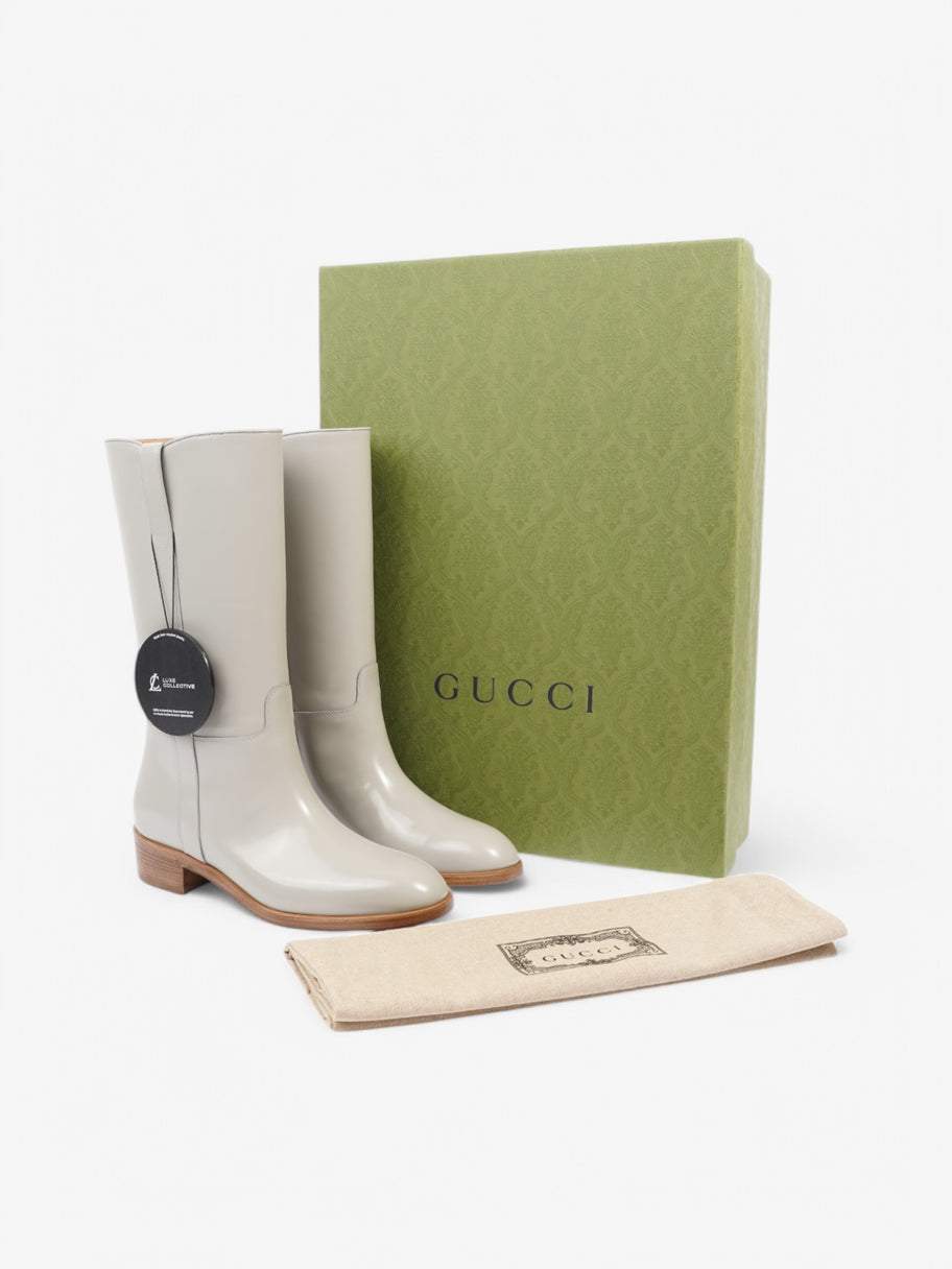 Gucci Mid-calf Boots Grey Leather EU 40.5 UK 6.5 Image 11