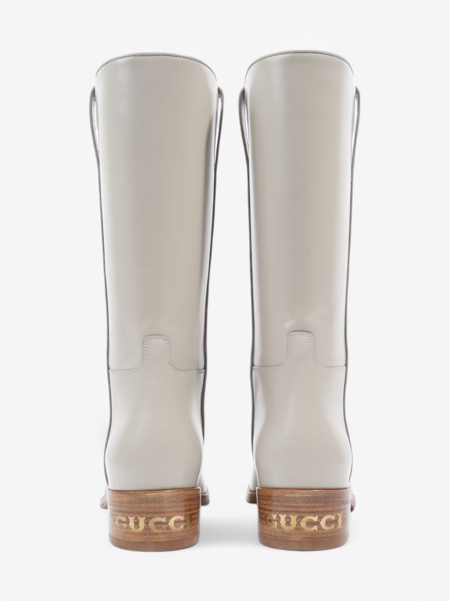 Gucci Mid-calf Boots Grey Leather EU 40.5 UK 6.5 Image 6