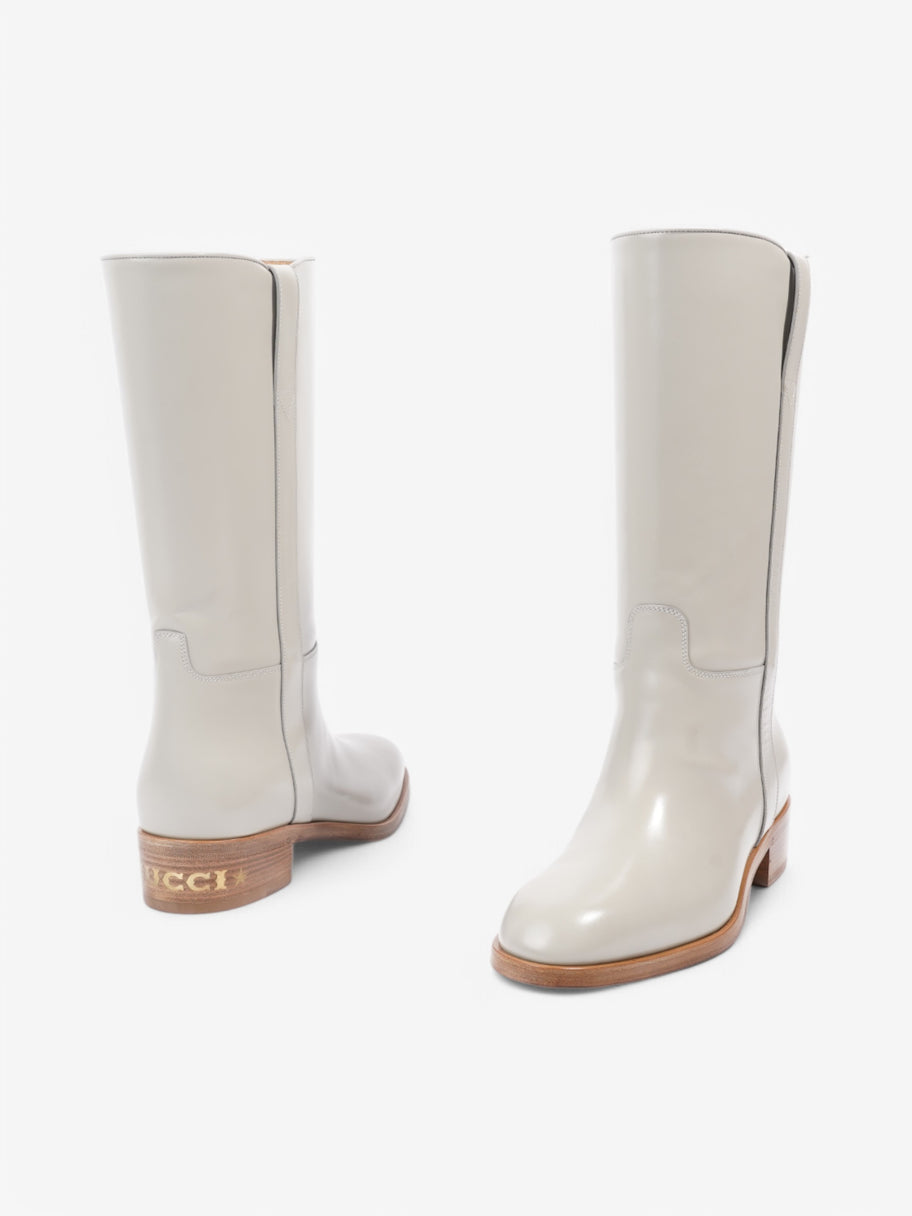 Gucci Mid-calf Boots Grey Leather EU 40.5 UK 6.5 Image 9