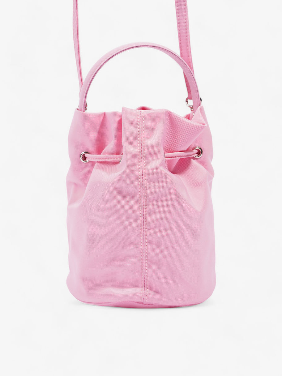 Balenciaga Wheel Drawstring Bucket Bag Pink / White Nylon XS Image 4