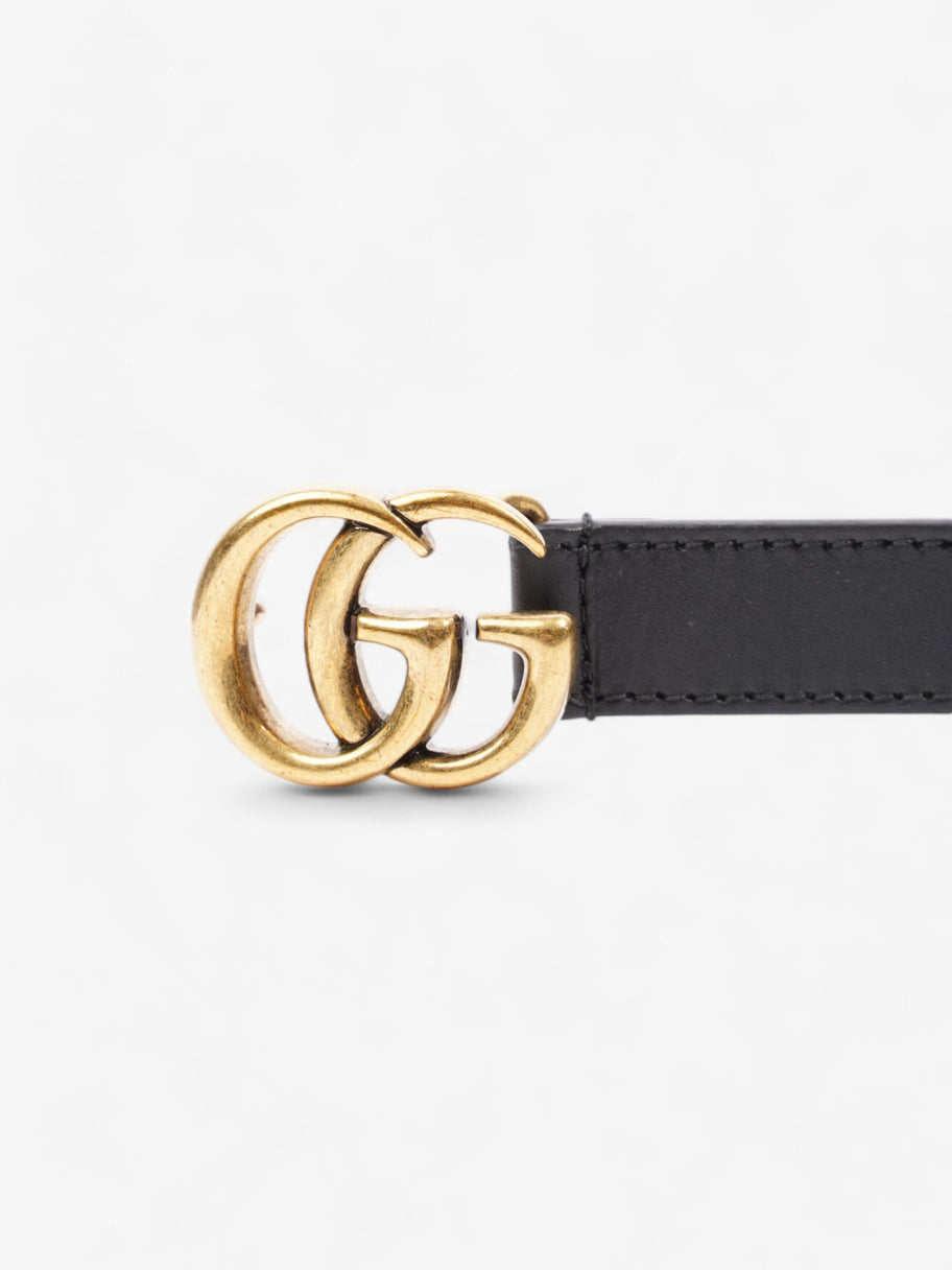 Gucci GG Marmont Thin Belt Black / Gold Leather 95cm / 38