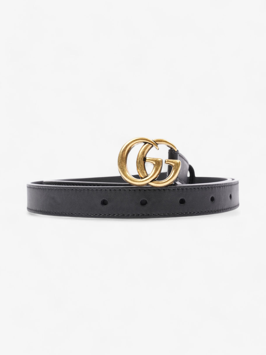 Gucci GG Marmont Thin Belt Black / Gold Leather 95cm / 38