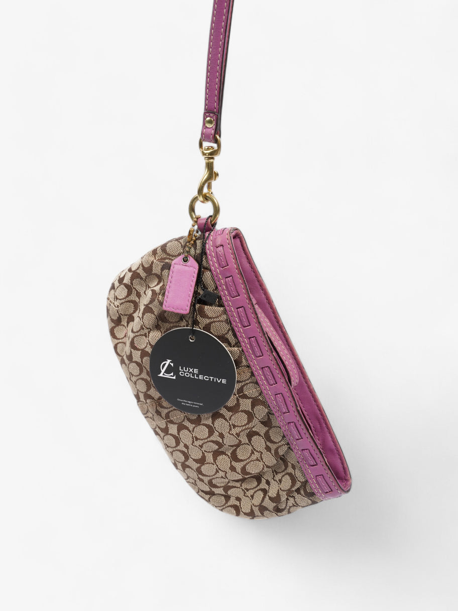 Coach Monogram Wristlet Brown / Orchid Canvas Image 10