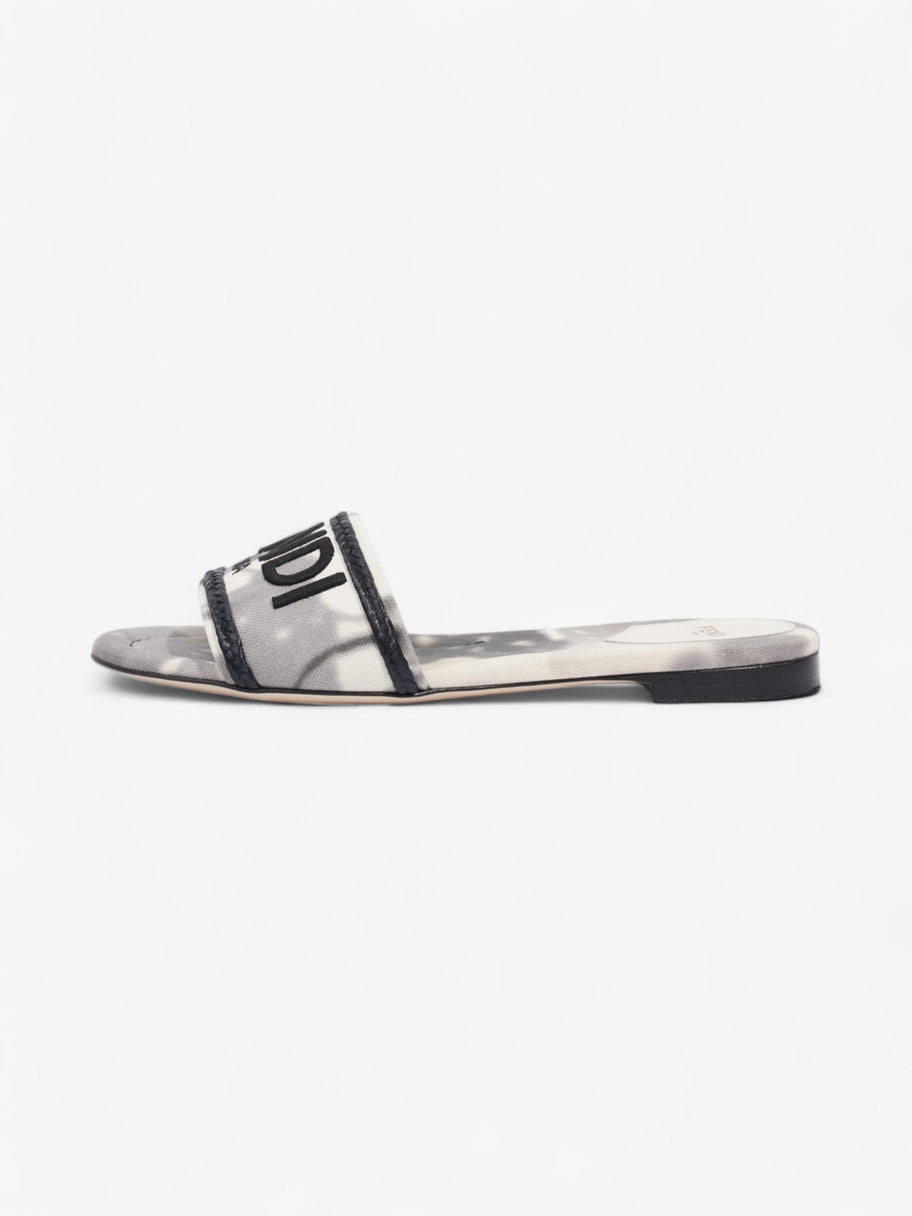 Fendi Logo Sandals Black / Grey / White Canvas EU 38 UK 5 Image 5