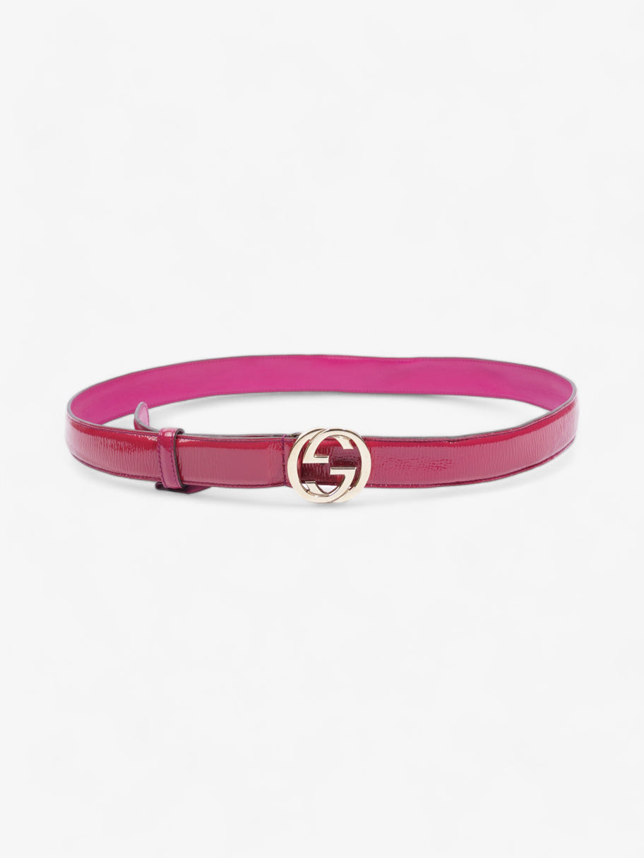 Gucci Interlocking G Belt Pink Patent Leather 95cm 38mm Image 1