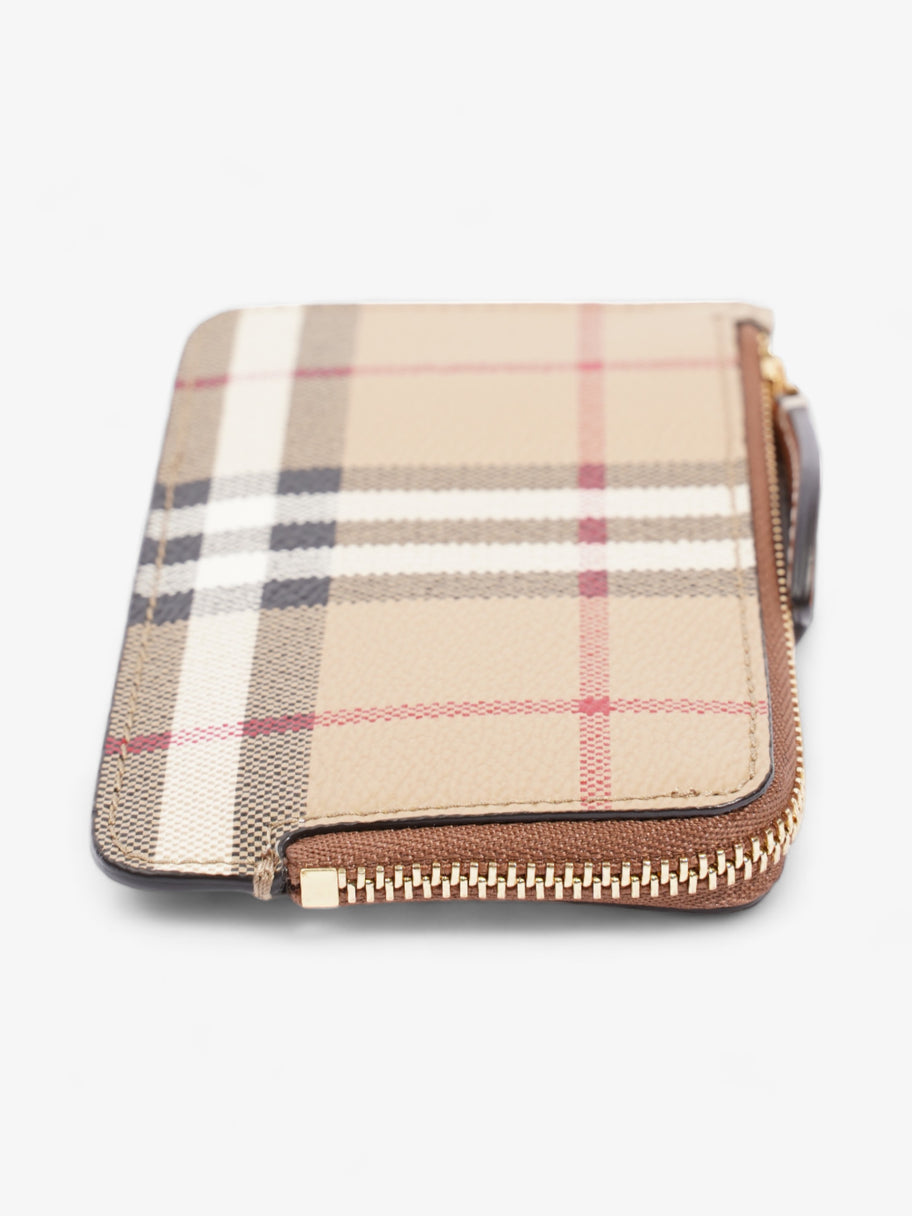 Burberry Check Zip Card Case Archive Beige Coated Canvas Image 2