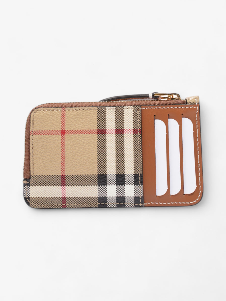 Burberry Check Zip Card Case Archive Beige Coated Canvas Image 3