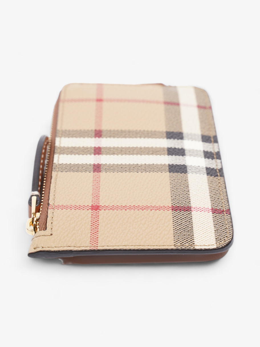 Burberry Check Zip Card Case Archive Beige Coated Canvas Image 4