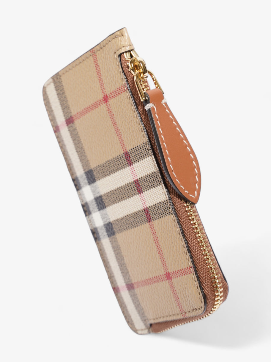 Burberry Check Zip Card Case Archive Beige Coated Canvas Image 6