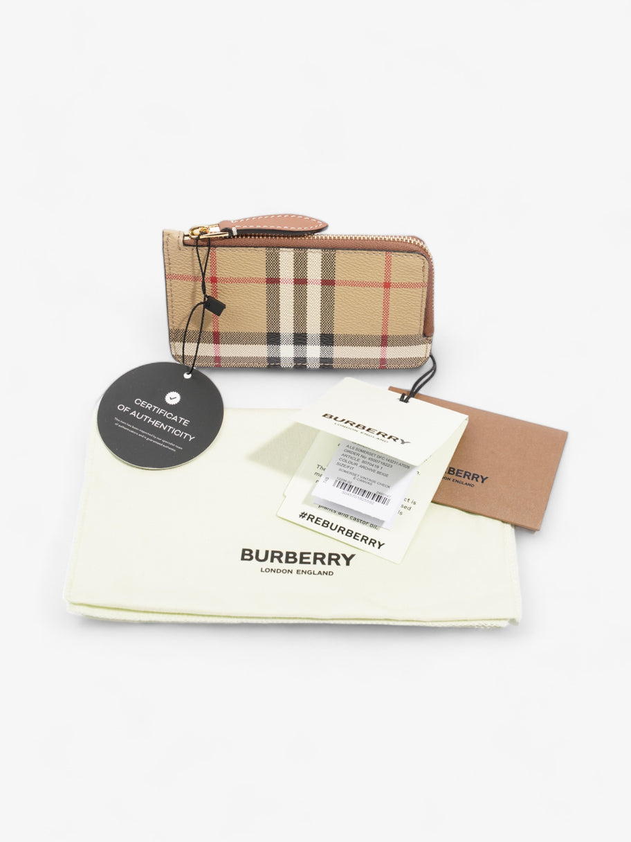 Burberry Check Zip Card Case Archive Beige Coated Canvas Image 8