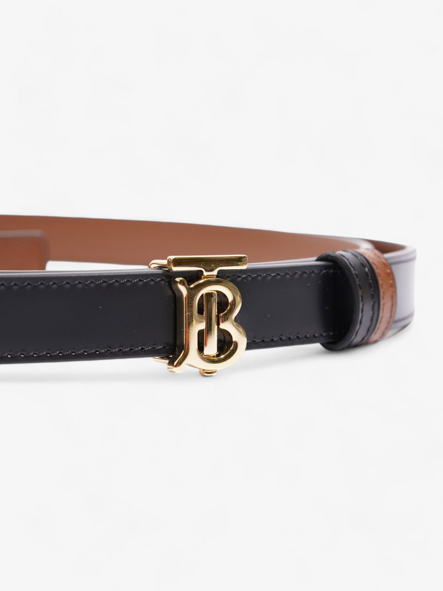 Burberry TB Reversible Belt Black / Brown / Gold Leather Medium - 123cm Image 3