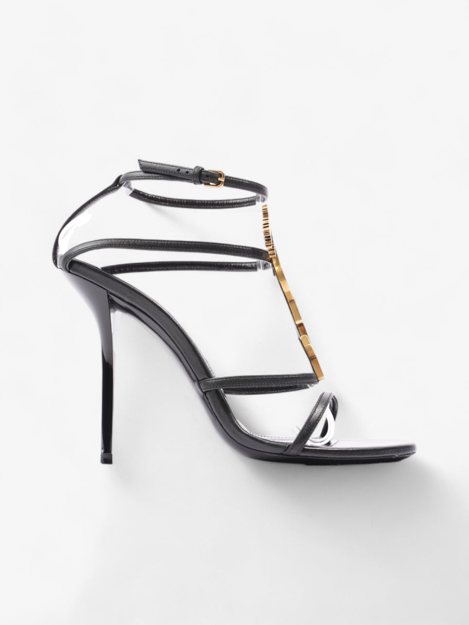 Saint Laurent Cassandra Palm Heels 110mm Black / Gold Leather EU 39 UK 6 Image 1