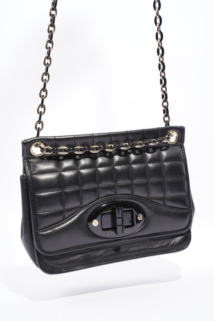 Chanel Chain Flap Black Leather Image 13