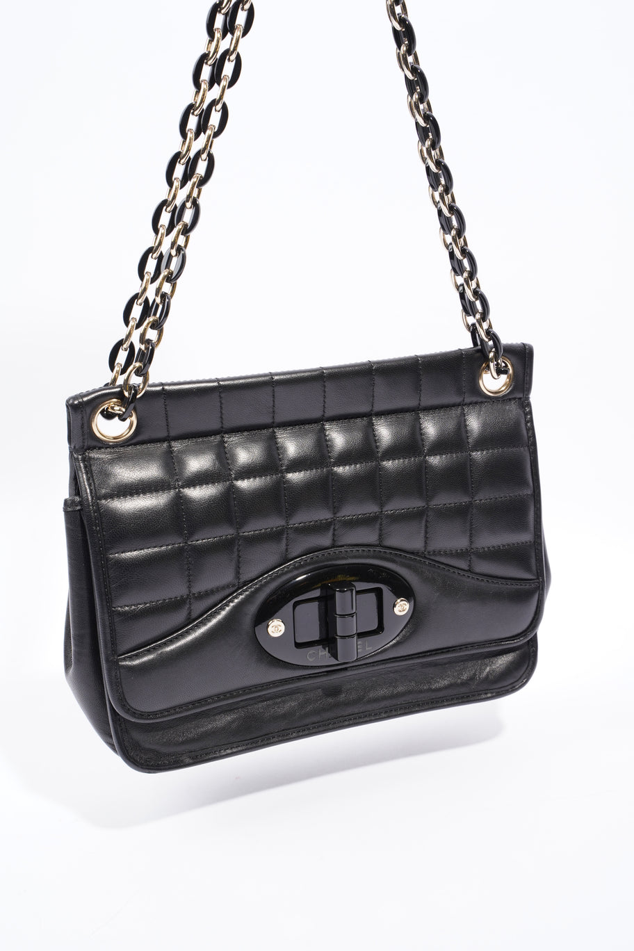 Chanel Chain Flap Black Leather Image 16