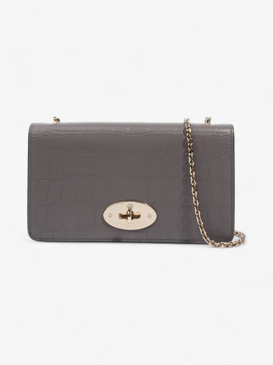 Mulberry Bayswater Wallet On Chain Grey Embossed Leather Image 1