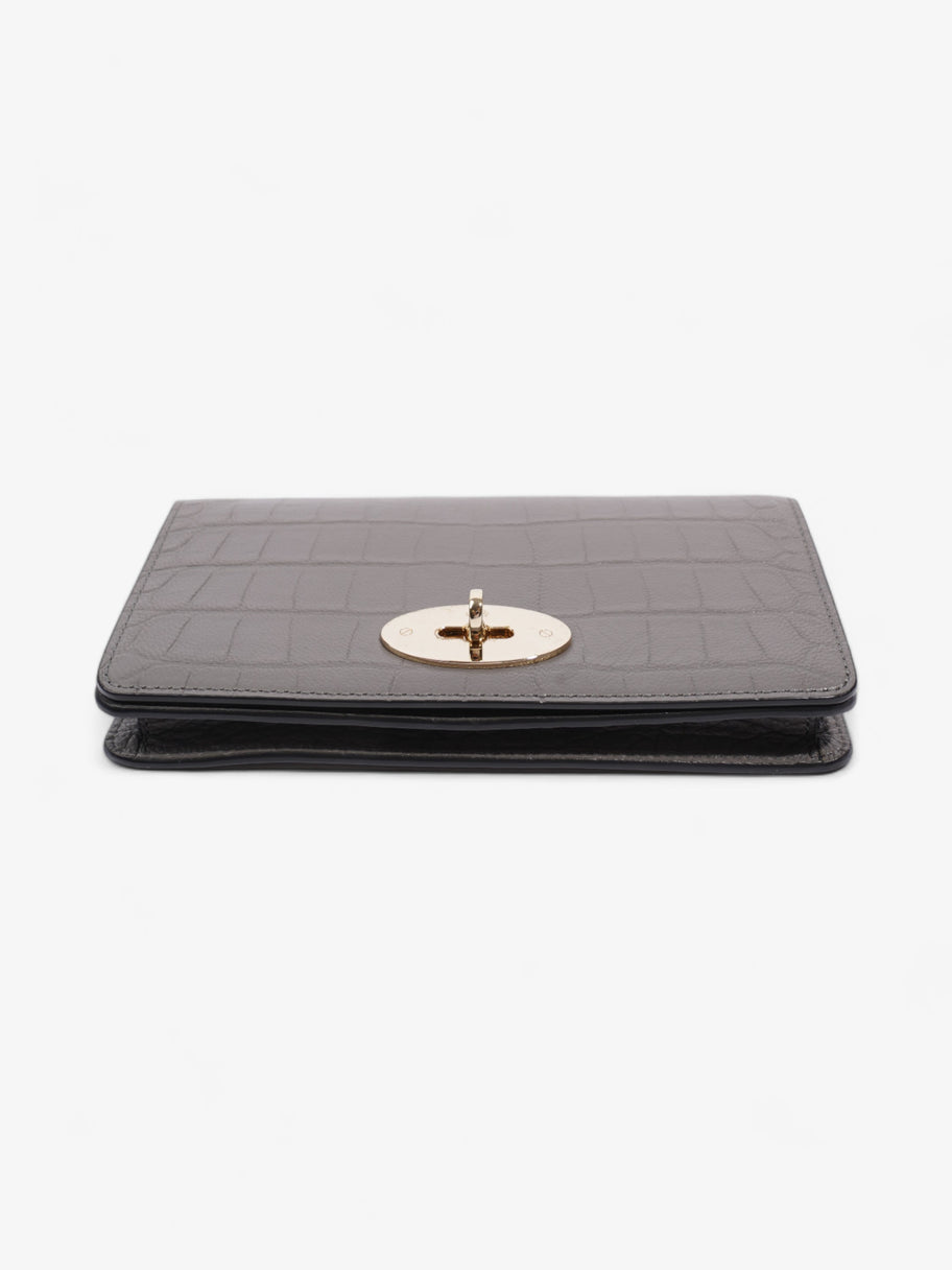 Mulberry Bayswater Wallet On Chain Grey Embossed Leather Image 5