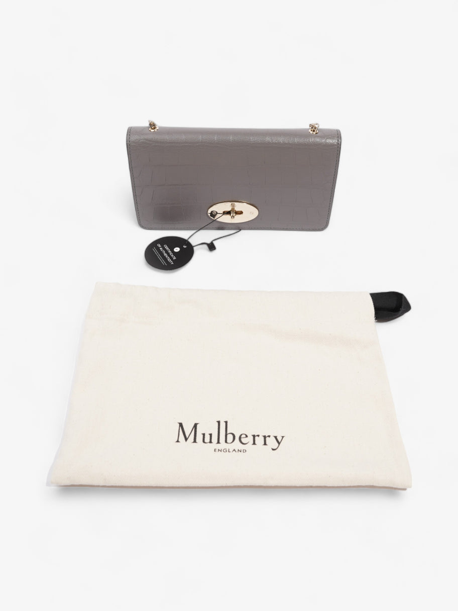 Mulberry Bayswater Wallet On Chain Grey Embossed Leather Image 9