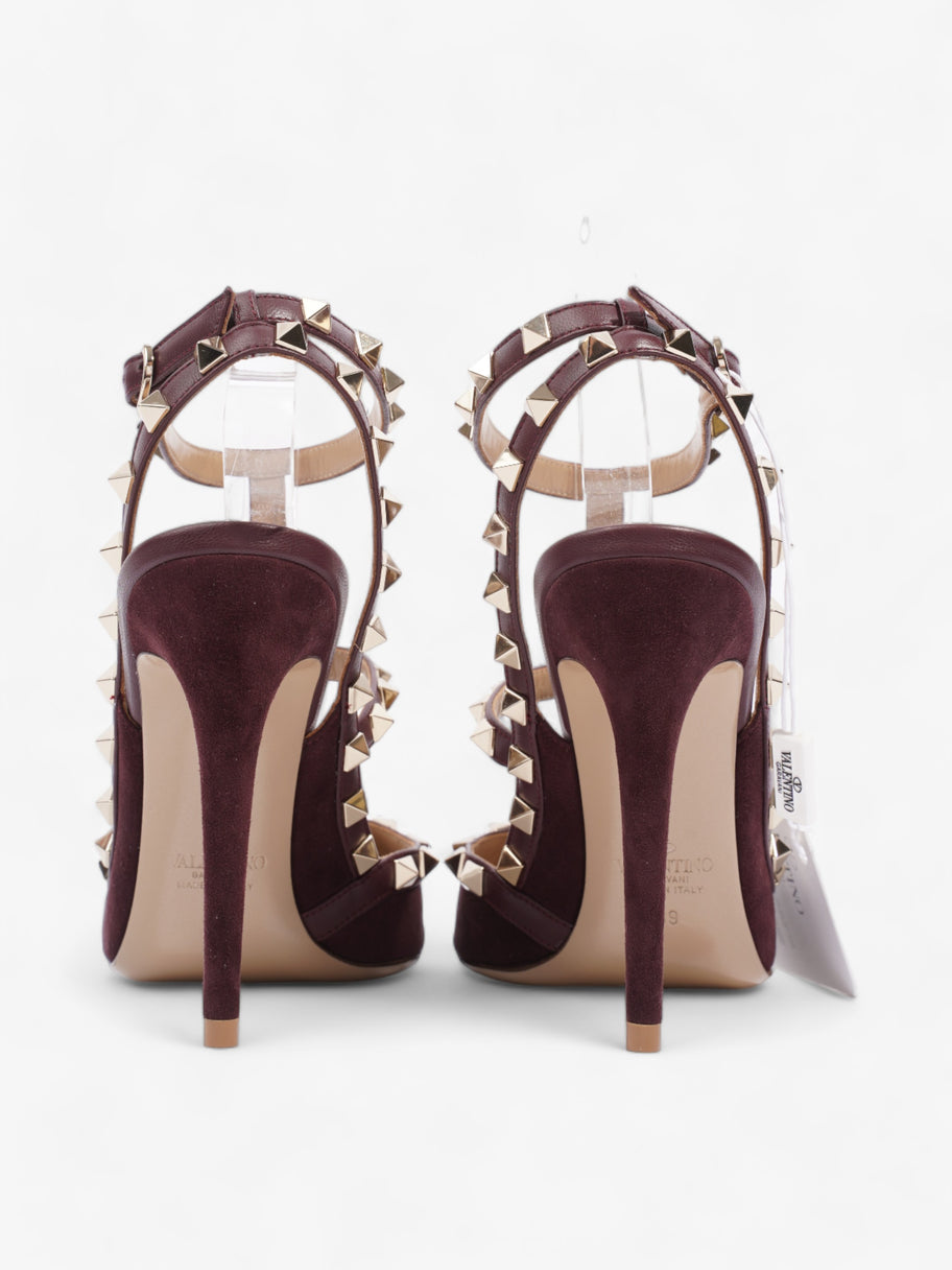 Valentino Rockstud Heeled Pumps 105mm Burgundy Suede EU 39 UK 6 Image 6