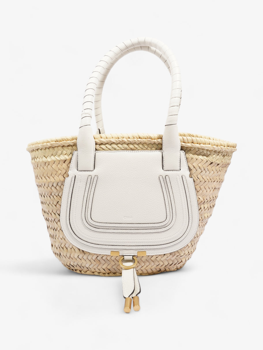 Chloe Marcie Basket Neutral / White Raffia Medium Image 1