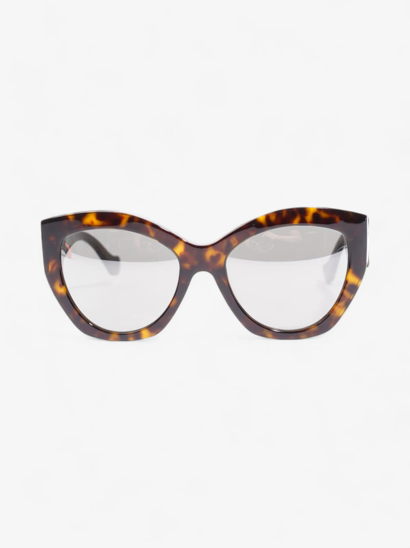  Balenciaga Reflective Lens Cat Eye Havana Brown Acetate 140mm