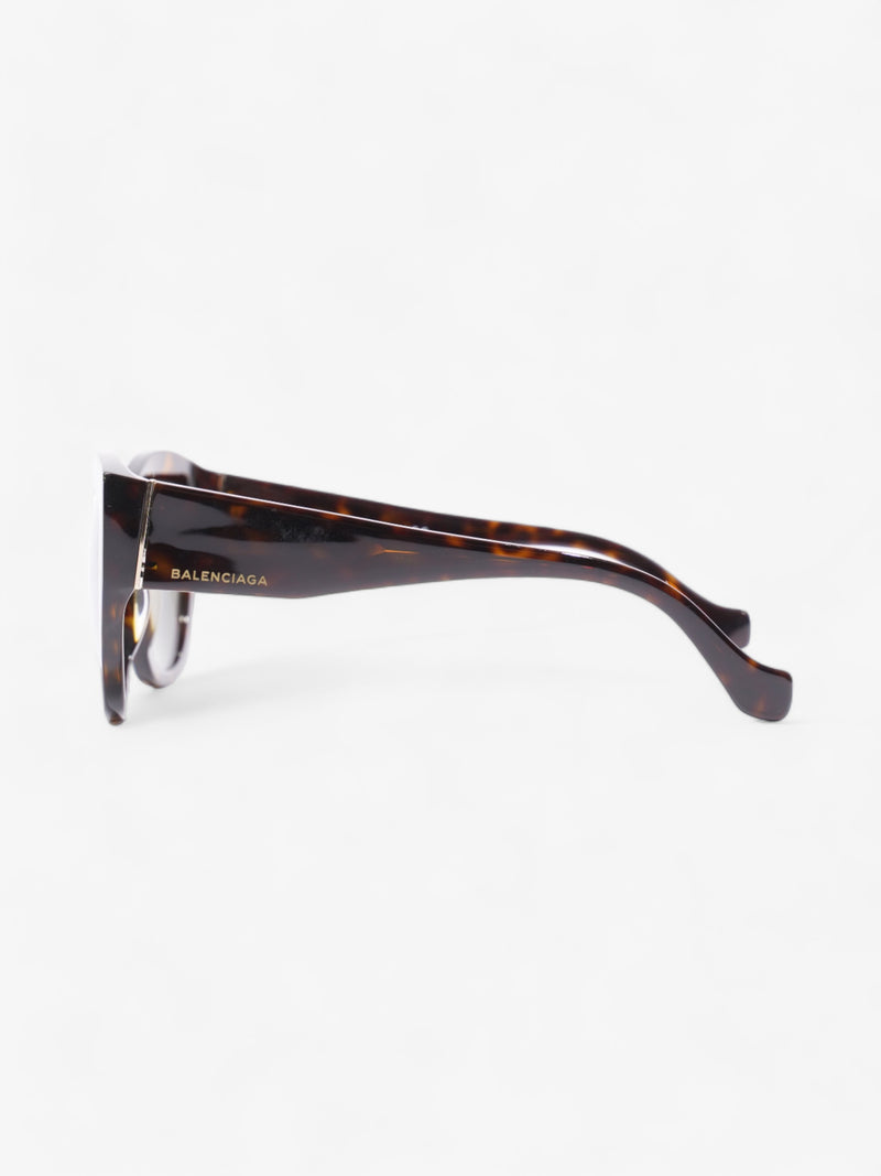  Balenciaga Reflective Lens Cat Eye Havana Brown Acetate 140mm