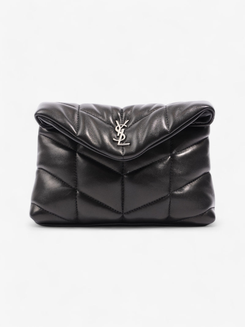  Saint Laurent Puffy Pouch Black Calfskin Leather