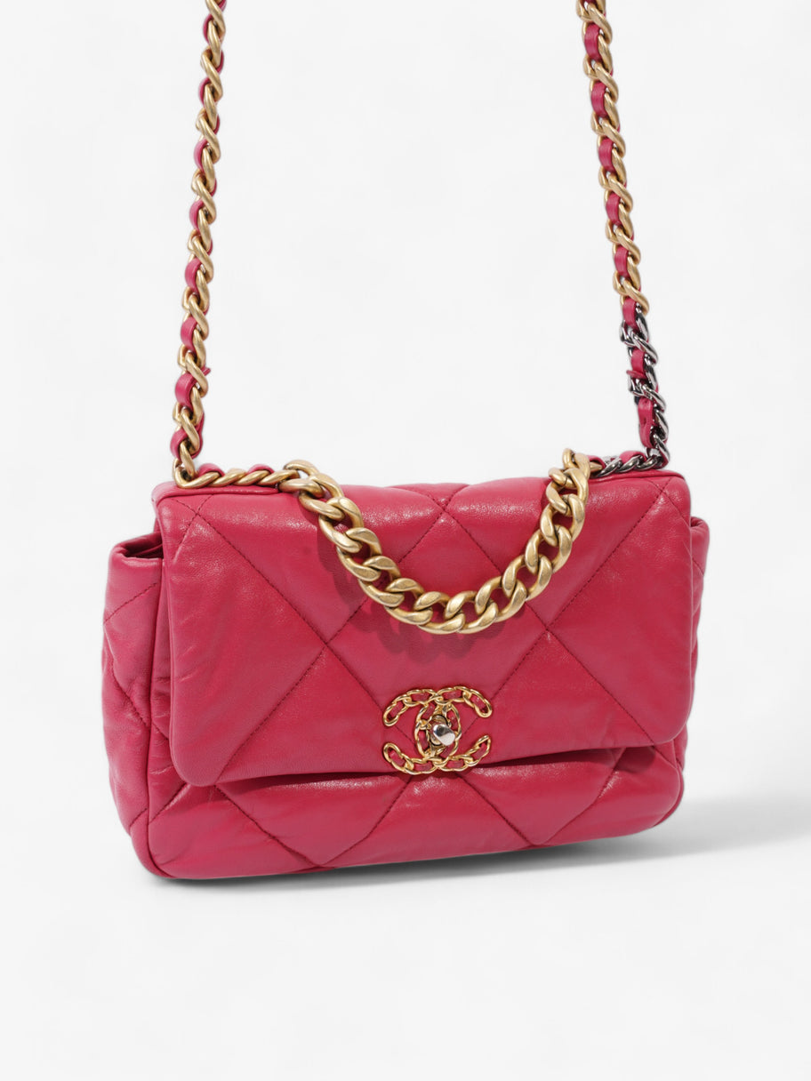 Chanel 19 Flap Hot Pink Lambskin Leather Medium Image 7