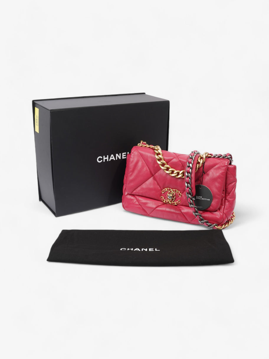 Chanel 19 Flap Hot Pink Lambskin Leather Medium Image 10