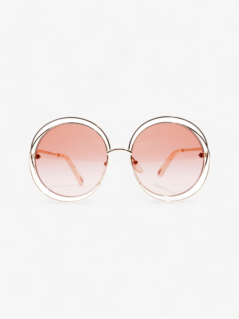  Chloe Round Sunglasses Gold / Pink Acetate 135mm