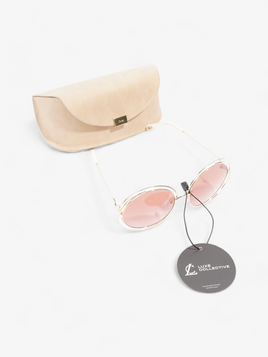 Chloe Round Sunglasses Gold / Pink Acetate 135mm Image 6