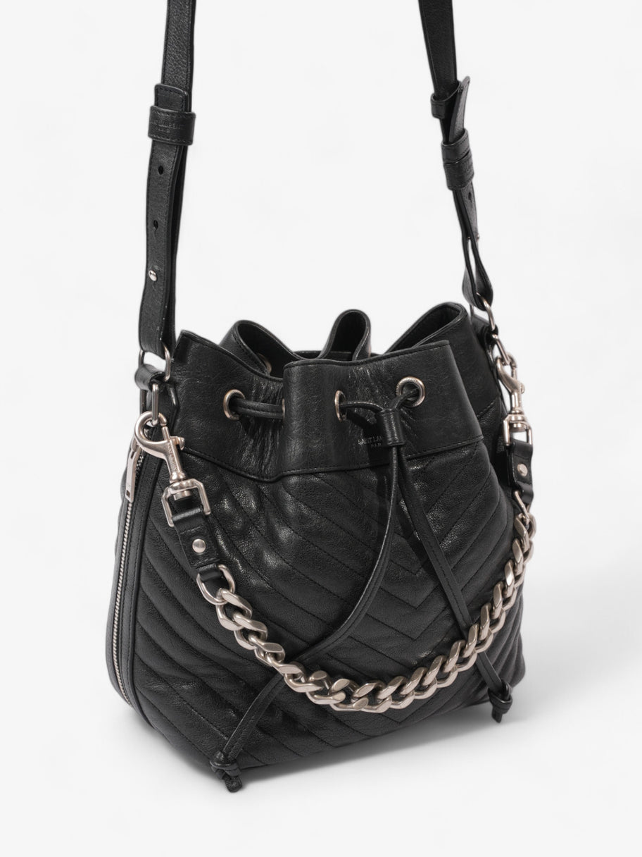 Saint Laurent Emmanuelle Bucket Bag Black Calfskin Leather Medium Image 7