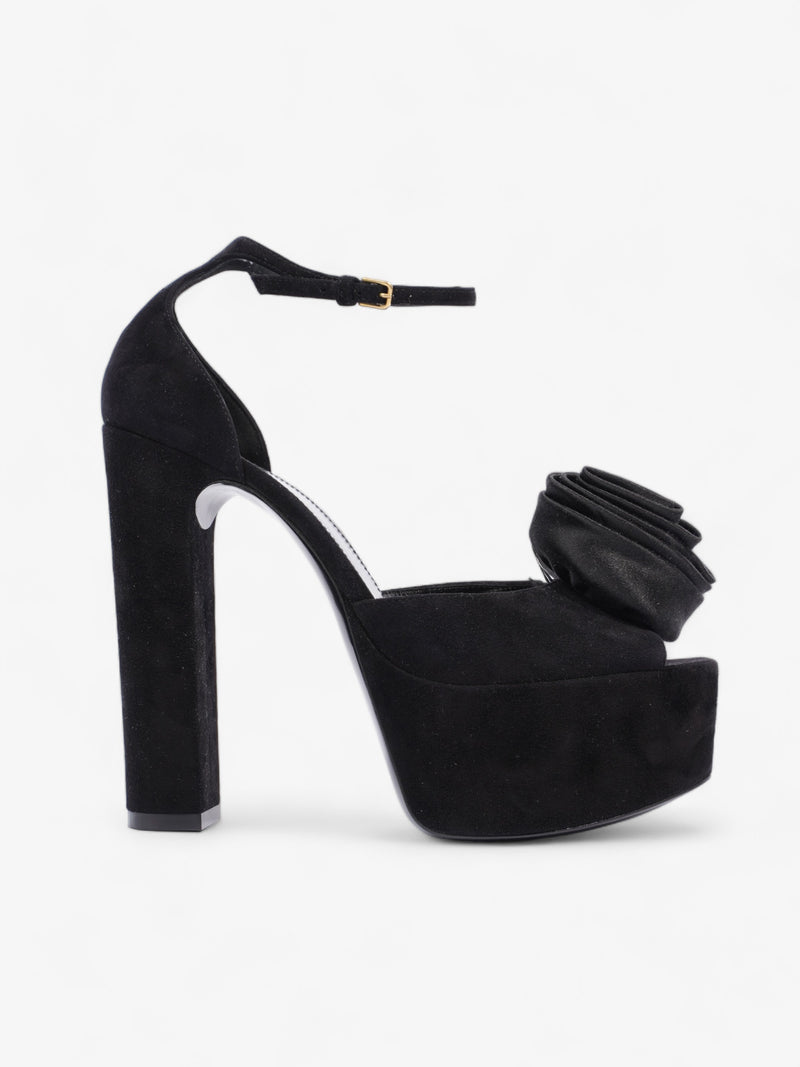  Saint Laurent Platform Sandal 130 Black Velvet EU 38 UK 5