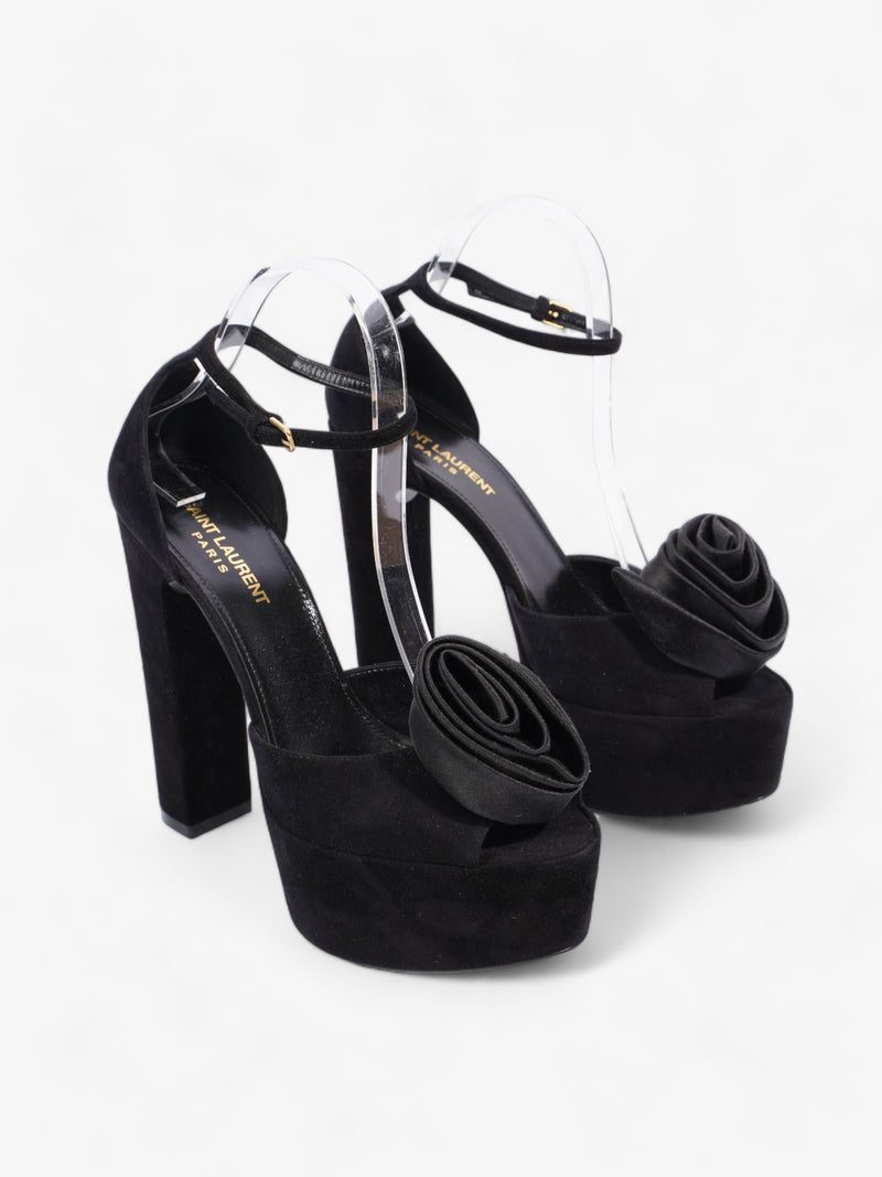  Saint Laurent Platform Sandal 130 Black Velvet EU 38 UK 5