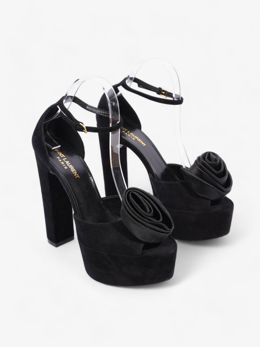 Saint Laurent Platform Sandal 130 Black Velvet EU 38 UK 5 Image 2