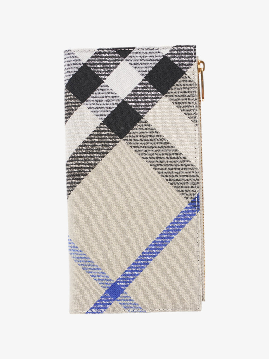 Burberry Check Press Stud Wallet Lichen Cotton Image 1