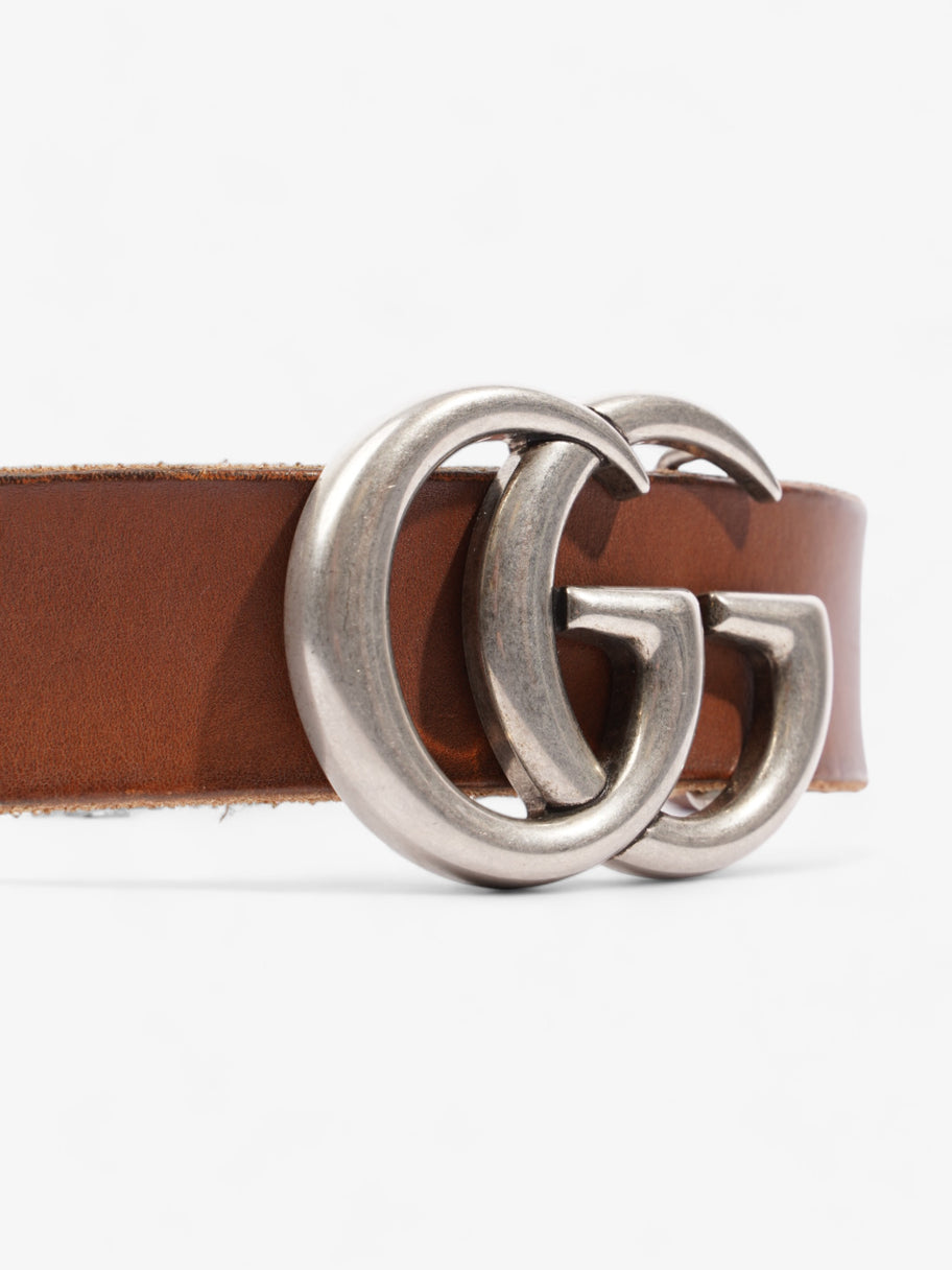 Gucci GG Marmont Wide Belt Brown Leather 85cm / 34