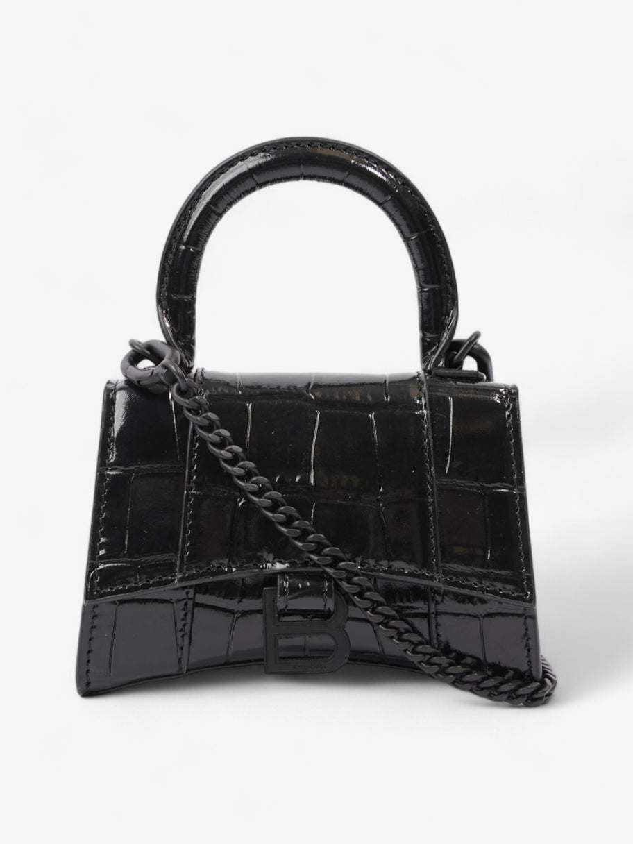 Balenciaga Hourglass Black Embossed Leather Mini Image 1