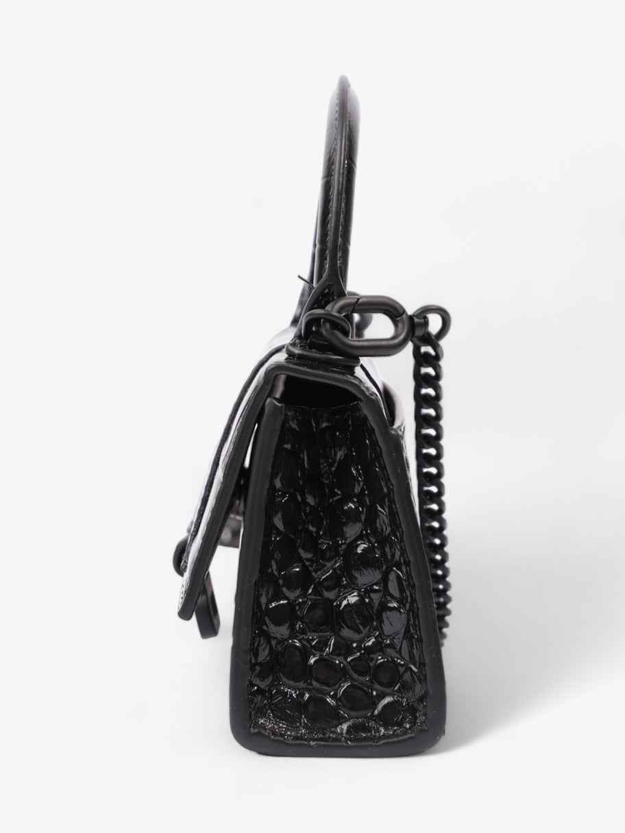 Balenciaga Hourglass Black Embossed Leather Mini Image 3