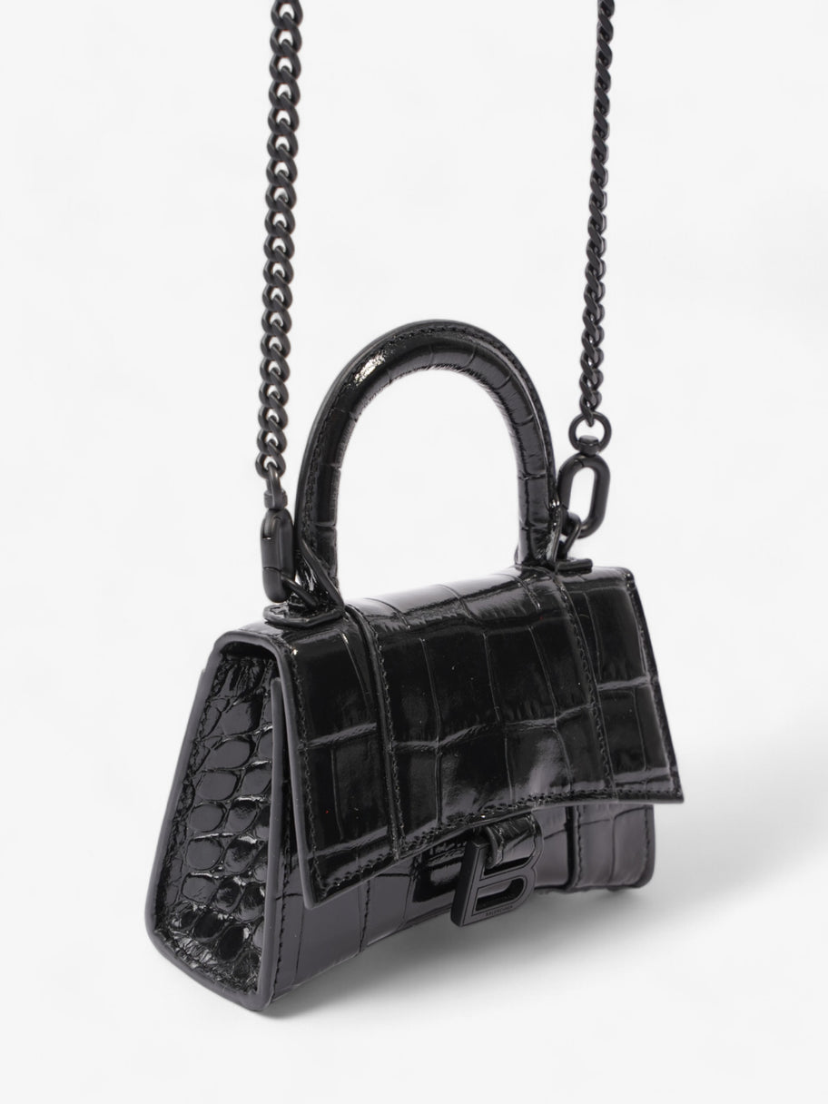 Balenciaga Hourglass Black Embossed Leather Mini Image 7