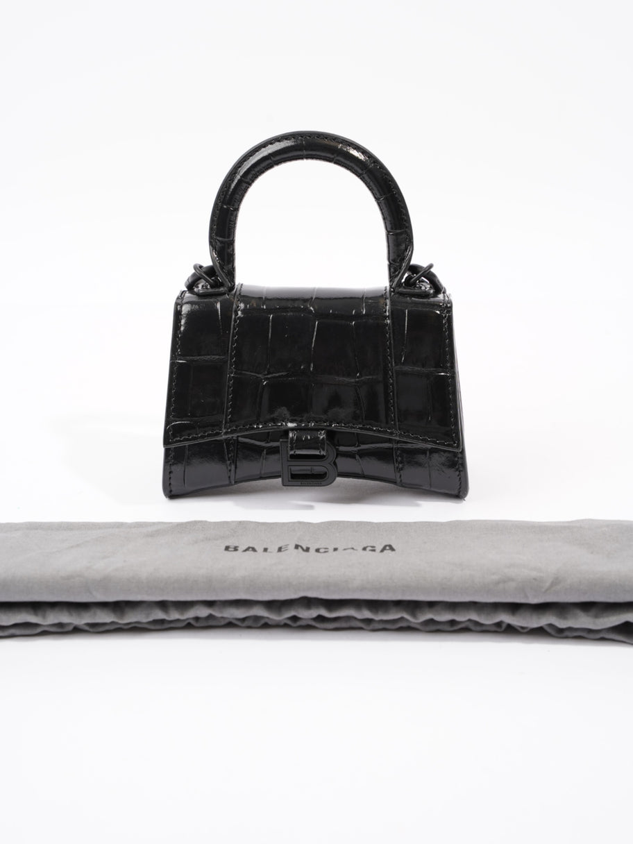 Balenciaga Hourglass Black Embossed Leather Mini Image 10