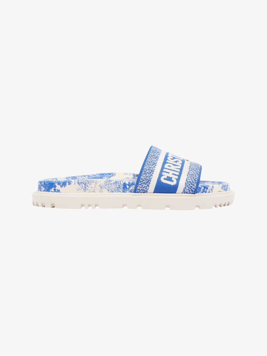 Christian Dior Dway Slides White / Blue Canvas EU 38 UK 5 Image 1