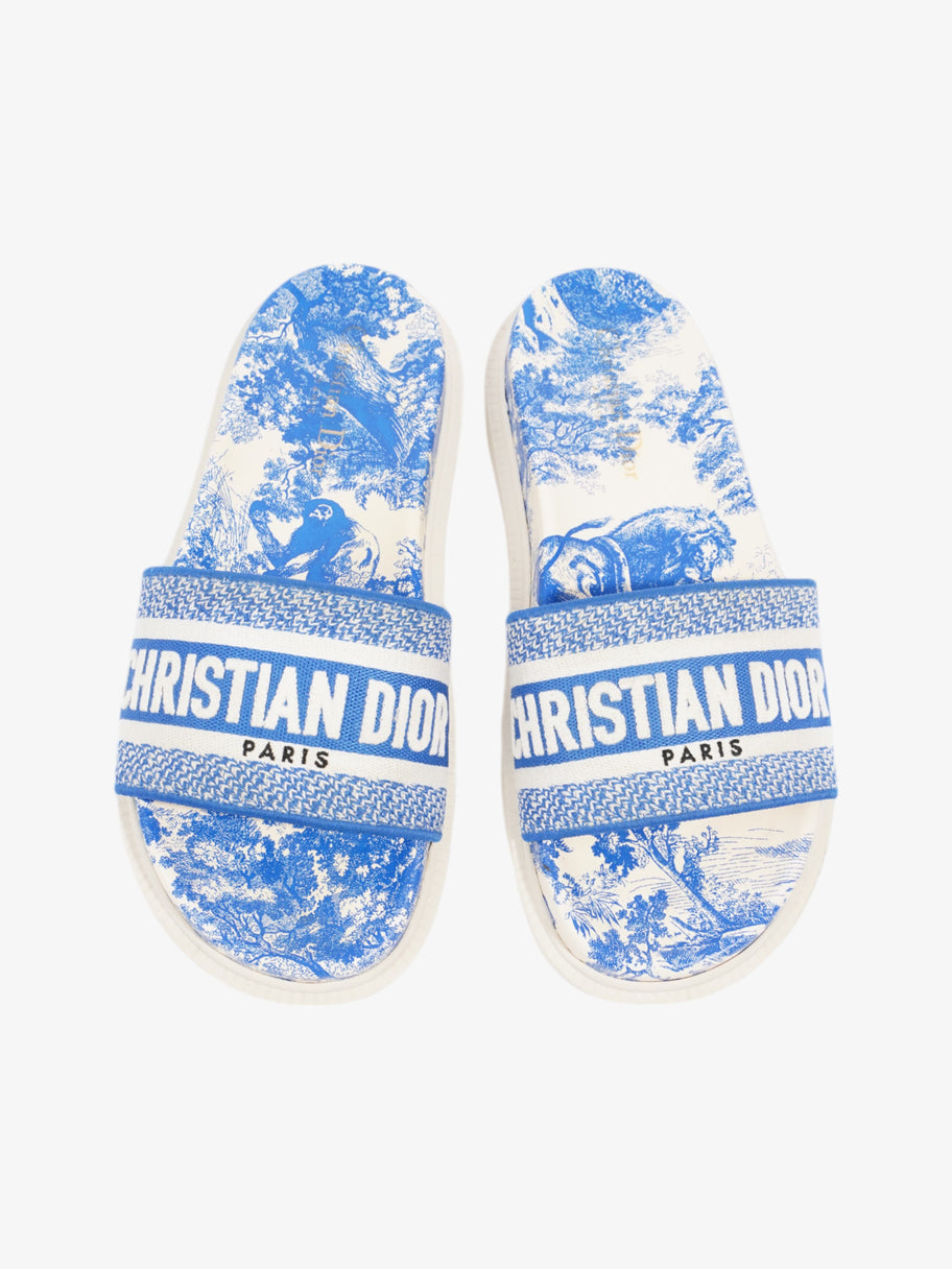 Christian Dior Dway Slides White / Blue Canvas EU 38 UK 5 Image 8