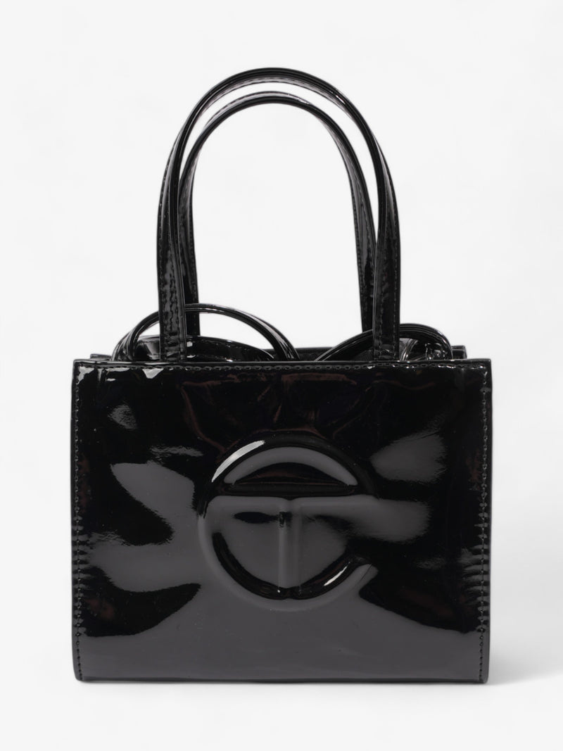  Telfar Small Black Patent Shopping Bag Black Polyurethane Small