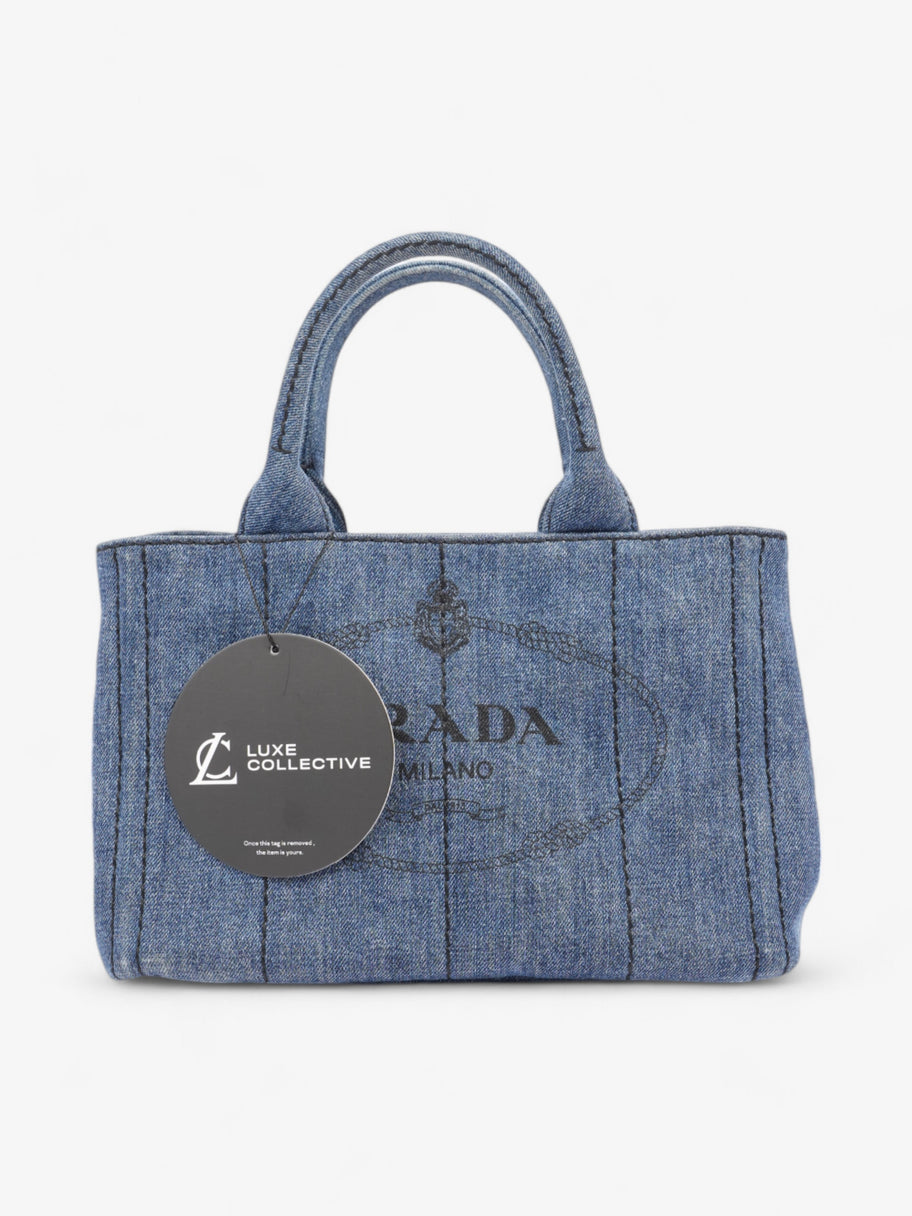 Prada Canapa Tote Denim / Black Denim Image 8