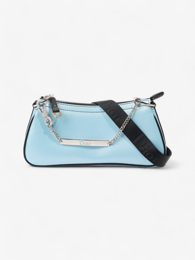  Christian Dior Hardcore Bag Light Blue / Black Coated Canvas Mini