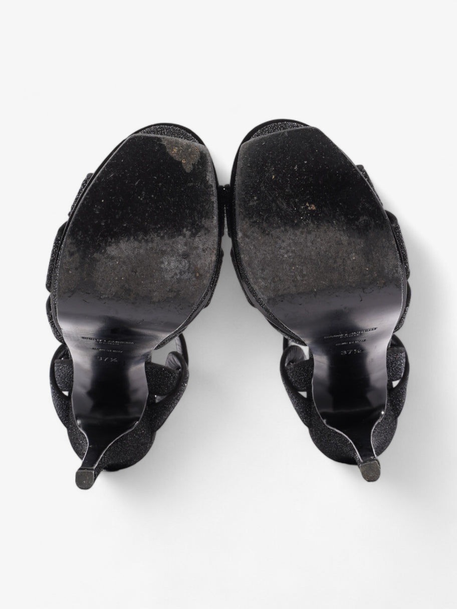 Saint Laurent Tribute Platform Heels 110mm Black Glitter EU 37.5 UK 4.5 Image 7